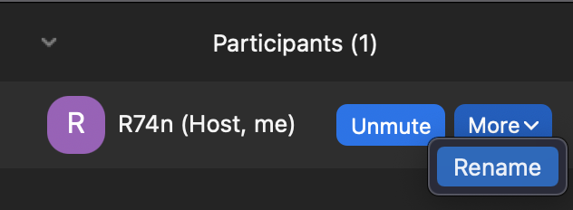 More button on Zoom